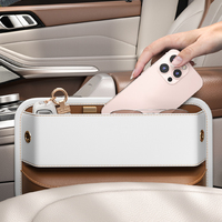 Organisateur de poche latérale pour siège de voiture en cuir PU, boîte de rangement multifonctionnelle pour console de siège avant, pour l'intérieur de la voiture