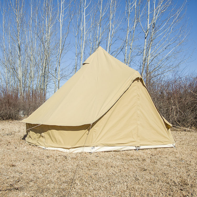 3m Beige Color Fireproof Bell Yurt Tent Camping Tripod Steel Frame Teepee 320gsm