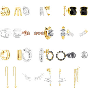 Pendientes Colgantes de Oso con Estrellas y Luna, Joyería Fina de Lujo Elegante para Boda - Product Image 1