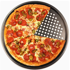 Forato Non Stick vassoio strumento rotondo in acciaio al carbonio <span class=keywords><strong>teglia</strong></span> con foro centrale per Pizza <span class=keywords><strong>teglia</strong></span> <span class=keywords><strong>forno</strong></span> <span class=keywords><strong>forno</strong></span> <span class=keywords><strong>teglia</strong></span> per Pizza - Product Image 2