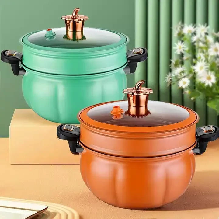 New Style Large Capacity Soup Pot Medical Stone Coating Non-stick Micro Pressure Cooker With Steamers