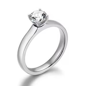 Gentdes Jewelry Wholesale Custom Silver With Moissanite Stone Women Titanium <span class=keywords><strong>Ring</strong></span> High Poli Titanium <span class=keywords><strong>Wedding</strong></span> Engagement Band - Product Image 4