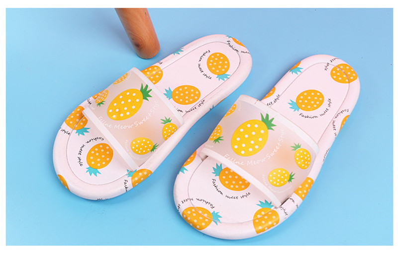 Summer Cute Strawberry Home Slippers Women Fruit Indoor Bath Shoes Plastic PVC Slides