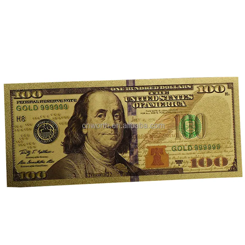 WR US banconote placcate in oro nuova collezione di regali di compleanno per la casa di artigianato decorativo da 100 dollari