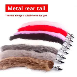 Anal <span class=keywords><strong>Plug</strong></span> Fox Tail Flirting Toys Female Metal Sex Toys for Role Play Masturbation Dropshipping Clothing Accessories - Product Image 3