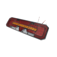 Nouveau feu arrière LED pour camion avec lentille rouge, clignotants ambre étanches, 12V/24V, ajustement universel, 100W, remorque 10-30V