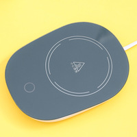 Coffret Cadeau USB Intelligent avec Tasse en Céramique Chauffante Électrique et Sous-Verre Thermostatique pour le Bureau et la Maison, pour l'Eau et le Café