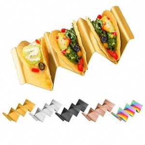 Support de tacos en acier inoxydable, plateau de présentation pour tortillas et crêpes mexicaines, idéal pour les tacos mexicains - Vente chaude - Product Image 5