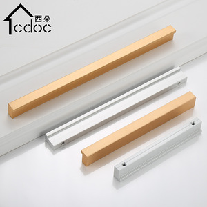 Xiduo Modern L-shaped Aluminum Cabinet <strong>Door</strong> Handle for Kitchen Dresser Matt Black - Product Image 3