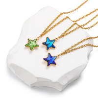 Acier inoxydable 13mm verre étoile breloques étoile pendentif verre collier pendentifs boucles d'oreilles faisant des breloques pour les résultats de bijoux à bricoler soi-même