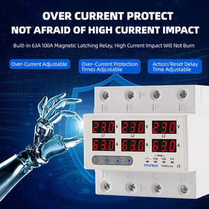 Relais <span class=keywords><strong>de</strong></span> protection <span class=keywords><strong>de</strong></span> <span class=keywords><strong>tension</strong></span> et <span class=keywords><strong>de</strong></span> courant triphasé 100A/63A/60A 220V 3P, <span class=keywords><strong>limiteur</strong></span> <span class=keywords><strong>de</strong></span> courant réglable pour SVC <span class=keywords><strong>230V</strong></span> <span class=keywords><strong>Tension</strong></span> nominale - Product Image 3