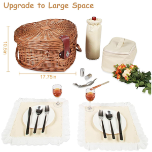 <span class=keywords><strong>Cesta</strong></span> <span class=keywords><strong>de</strong></span> <span class=keywords><strong>Picnic</strong></span> en Forma <span class=keywords><strong>de</strong></span> Corazón, <span class=keywords><strong>Cesta</strong></span> <span class=keywords><strong>de</strong></span> Mimbre Romántica Tejida para Campamento, Fiestas al Aire Libre - Product Image 3