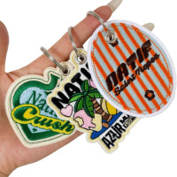 Gantungan Kunci Kain Sublimasi Logo Tenun Kustom, Gantungan Kunci Bordir Anime, Gantungan Kunci Motor