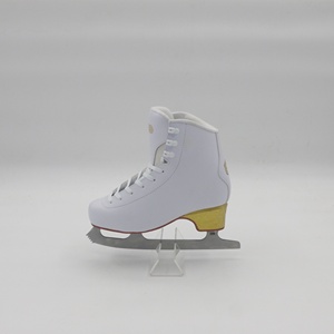 Junran Elegant <strong>Ice</strong> <strong>Skates</strong> for Unisex Featuring a Charming Floral Pattern and Vibrant <strong>White</strong> Laces with Stainless Steel Blade - Product Image 2
