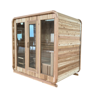 Sala de sauna cuadrada al aire libre para 2 personas con diseño de cabina de vapor seco y bosque - Product Image 3