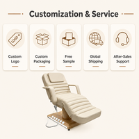 Lit de salon de beauté électrique, fauteuil de massage inclinable, lit de spa facial réglable en cuir PU avec télécommande pour esthéticienne