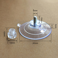 Ventouse simple en PVC de 40 mm avec tige à vis M4 et écrou M5, patin de fixation pour rangement, modèle 40-m4-8, design moderne et minimaliste