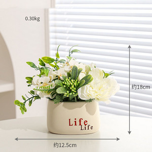 Trang trí nội thất, mini thường xanh nhân tạo mọng nước nhỏ chậu cây - Product Image 1