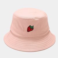 Trendy unisex casual fiets- en cartoon-embroidery velours bucket hat met bloemen, paars, badstof, dagelijks gebruik, geschikt voor vissen, vier seizoenen
