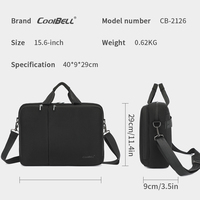CoolBELL Sac pour ordinateur portable personnalisé avec logo, 15,6 pouces, étanche, grande capacité, mallette pour homme, bureau, voyage