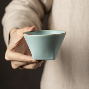 Taza de té de cerámica Ru Ware, taza maestra de porcelana azul cielo para juego de té Kung Fu, uso doméstico, diseño tradicional chino - Product Image 1