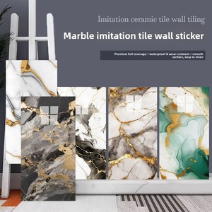 Autocollants muraux géométriques modernes imitation carrelage, papier peint décoratif en PVC, imperméable, résistant à l'humidité, résistant à l'huile, résistant aux taches - Product Image 2