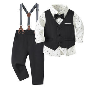 Bel piccolo ospite per bambini formale Set di spettacoli di pianoforte di nozze invernali stile inghilterra Baby ragazza vestito vestito per ragazzi - Product Image 5