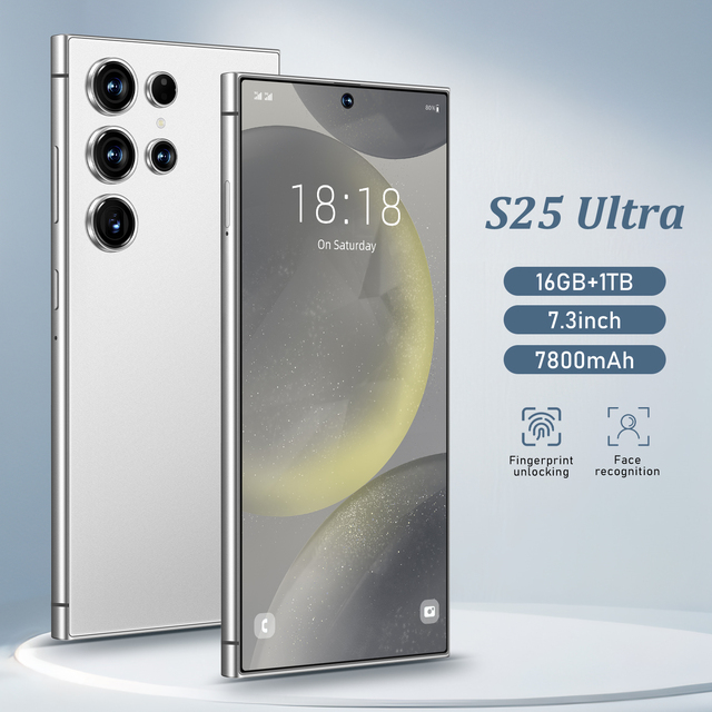 S25Ultra 16GB+1TB Android Smartphone | 7.3'' Big Screen 5G Mobile Phone | 48MP+108MP 7800mAh