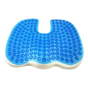 Cojín de Gel en Forma de U para Asiento, 45x40cm, Azul, Relleno de Algodón No Adhesivo, para Estar Sentado por Tiempo Prolongado, Uso en Silla de Ruedas, Estudio - Product Image 1