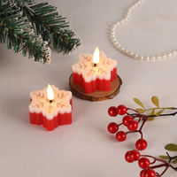 Bougie LED en cire de paraffine 3D à flamme de Mermei - Télécommande - Alimentée par piles - Bougie chauffe-plat artisanale pour anniversaires et fêtes