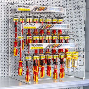Espositore da appendere/da tavolo per cacciaviti isolati, 88 pezzi, set completo - Product Image 1
