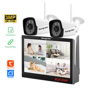 Hongnaer <span class=keywords><strong>extérieur</strong></span> 3MP 2CH <span class=keywords><strong>vidéo</strong></span> NVR sécurité IP à domicile CCTV caméra Kit ensemble <span class=keywords><strong>système</strong></span> <span class=keywords><strong>sans</strong></span> <span class=keywords><strong>fil</strong></span> WiFi écran tactile LCD <span class=keywords><strong>système</strong></span> de <span class=keywords><strong>Surveillance</strong></span> - Product Image 1