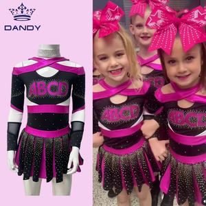 Tenue de cheerleading personnalisée All Star à manches longues rose pour la compétition, la scène et la <span class=keywords><strong>danse</strong></span>, tenue sexy pour filles - Product Image 5