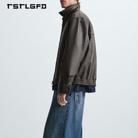Veste en cuir d'agneau écologique pour homme, automne, imperméable, coupe-vent, réversible, décontractée, respirante, protection UV, chauffante