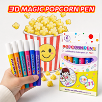 Nouveau Kit de Stylos à Peinture 3D DIY Effet Popcorn pour Enfants – Marqueurs Magiques Lavables pour Dessin et Peinture Artistique