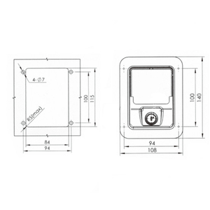 MS866-5 ब्लैक हैवी ड्यूटी टी लॉक टूल बॉक्स पैडल हमें चाबियों के साथ सामान्य टूलबॉक्स लॉक - Product Image 4