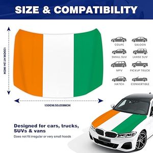 Housse de rétroviseur et drapeau de capot de <span class=keywords><strong>voiture</strong></span> Andorran personnalisés en polyester 100% pour la Côte d'Ivoire, taille sur mesure - Product Image 3