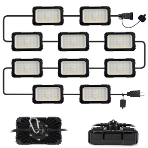 Guirlande lumineuse noire 100FT 180W 19800 Lumen ETL listé LED guirlande lumineuse de travail éclairage temporaire pour chantiers de construction, garage - Product Image 2