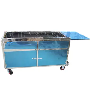 Food grade material chicken grill machine gas heating battery rotating chicken grill rotisserie