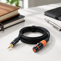 Câble audio micro équilibré 3,5 mm TRS mâle vers XLR 3 broches femelle, cuivre sans oxygène, gaine en nylon, pour enregistrement, mixage, sonorisation, caméra