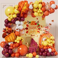 Kit de guirlande de ballons citrouille d'automne, ballons en latex orange et marron, décorations de fête pour la récolte d'automne, Thanksgiving et Halloween