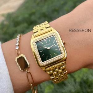 Montre classique pour femme 26*30mm, boîtier en acier inoxydable 316L, style hip-hop, mouvement quartz japonais Miyota, étanche, logo personnalisable - Product Image 4