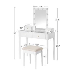 <span class=keywords><strong>VASAGLE</strong></span> Table <span class=keywords><strong>de</strong></span> toilette avec plateau en verre, tables <span class=keywords><strong>de</strong></span> maquillage, designs <span class=keywords><strong>de</strong></span> tables <span class=keywords><strong>de</strong></span> toilette, <span class=keywords><strong>ensemble</strong></span> <span class=keywords><strong>de</strong></span> table <span class=keywords><strong>de</strong></span> maquillage avec miroir pour la chambre à coucher - Product Image 6