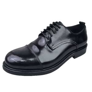 Chaussures tendance multifonctionnelles à lacets personnalisées faites à la main pour hommes, chaussures derby avec semelle extérieure en cuir véritable, bout rond - Product Image 5