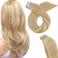 Ruili haute qualité européenne Double dessiné naturel Remy extensions de cheveux humains cuticule aligné ruban dans les extensions de cheveux
