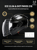 Casque de moto rétro léger en fibre de carbone certifié ECE DOT, absorption des chocs, doublure lavable, intégral/ouvert