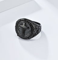 Bague pour homme sans nickel, vente chaude, bague personnalisée en acier inoxydable 316L plaqué or 18 carats, bijoux vintage