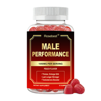 Complément alimentaire en gommes pour la vitalité masculine, saveur pêche naturelle, marque privée OEM, avec 1050 mg de vinaigre de cidre de pomme et minéraux