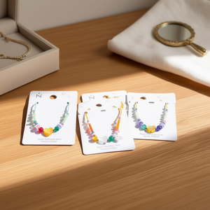 Bracciale con perline a forma di cuore colorato, in acciaio inossidabile, fatto a mano, set di 12 pezzi. - Product Image 3