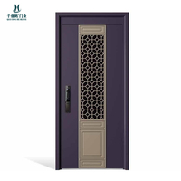 Porte d'entrée moderne en aluminium moulé, antivol, anti-effraction, résistante à l'usure, pour villa, hôtel, appartement, travaux de construction